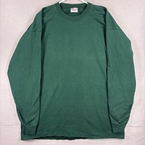 Vintage Pluma Long Sleeve XL Blank Shirt Heavyweight Cotton Dark Green